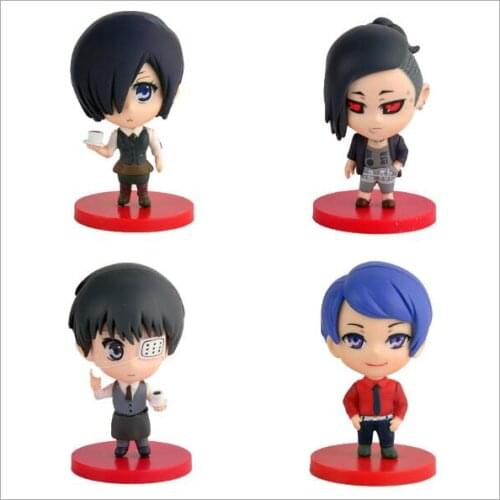 4pcs/set Animation tokyo ghoul Action Figure Toys Kaneki Ken REI Sendasly Kirishima Toka PVC Dolls For Child Birthday Gift