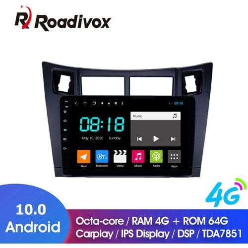 9" Android 10.0 RAM 4G ROM 64G for Toyota Yaris 2008-2011 Car Dvd Gps Navigation Radio Multimedia Player Stereo Head Unit