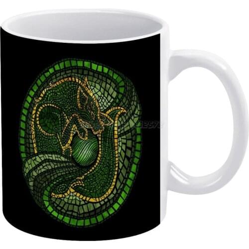By The Dread Wolf&#39 ; S Design White Mug Ceramic Mug Creative Mug Fenharel Solas Dragon Age Dragon Age Inquisition Mosaic Mura