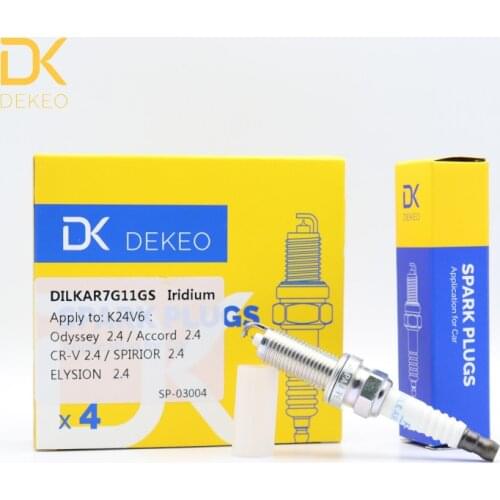 Dekeo For Honda Accord Civic CR-V Spark Plug Double Iridium DILKAR7G11GS CCH9407 VR7NII33X 12290R48H01 0242140523 4PCS