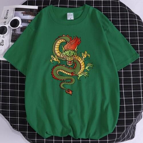 "Ascending Dragon printing mans T-shirts new quality harajuku Tshirts summer Branded clothing fashion Crewneck male t shirts
