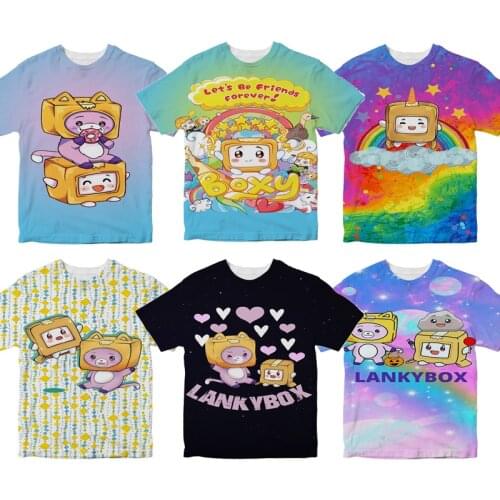 Boys Girls Lankybox 3D Print T Shirts Kids Cartoon Tshirts Children Anime T-shirts Summer Toddler Tee Tops Camiseta Infantil