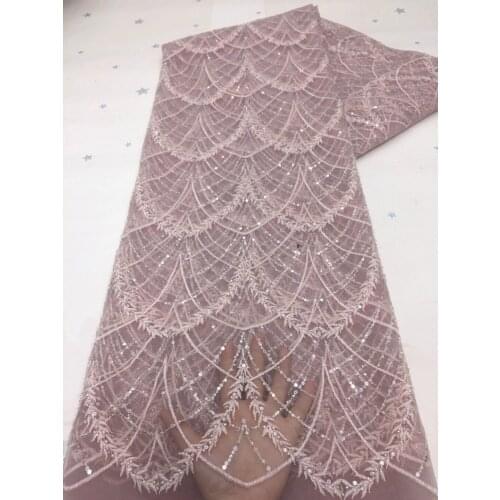 Graceful French tulle embroidery lace fabric with full sequins SYJ-118889 African net lace fabric