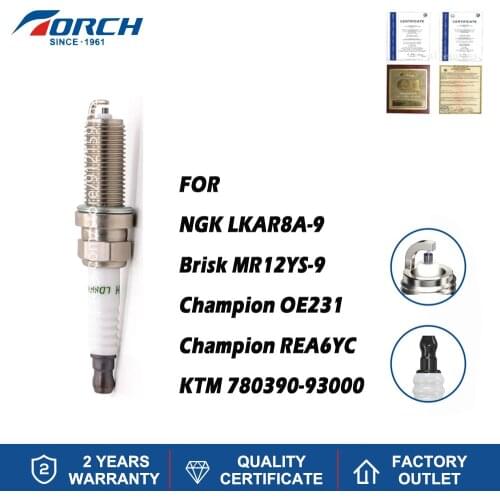 China Original Spark Plugs TORCH LD8RTA-9 Replace NGK LKAR8A-9 Brisk MR12YS-9 Champion OE231 KTM 780390-93000 Ignition Cars