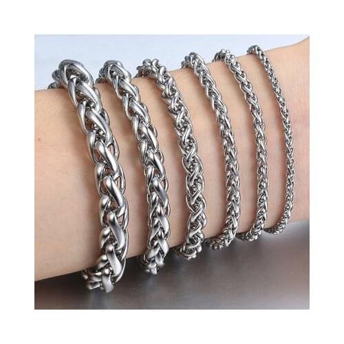 Fashion Keel Chain Bracelets For Men Punk Stainless Steel Bangle Luxury Charms Jewelry Women Unisex Wholesale Length 21cm 18cm