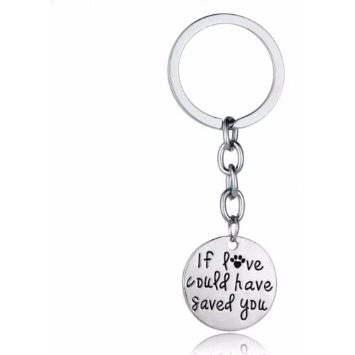 Fashion Animals Memorial Jewelry If Love Could Have Saved You Charms Keychain Dog Paw Print Keyring Pet Dog Lovers Gifts Keyfob