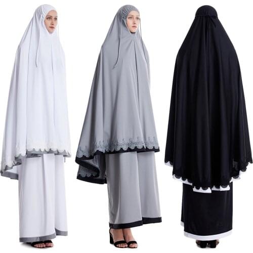 Muslim Garment Prayer Women Turkey Namaz Long Khimar Hijab Dress Formal Sets Abaya Eid Islamic Clothing Jurken Djellaba Abayas