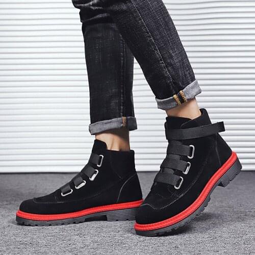 Hot Sale High Top Casual Shoes Men Autumn Winter Platform Shoes Anti-Skid Boots Footwear Male Sneakers Brand Black Shoes Man