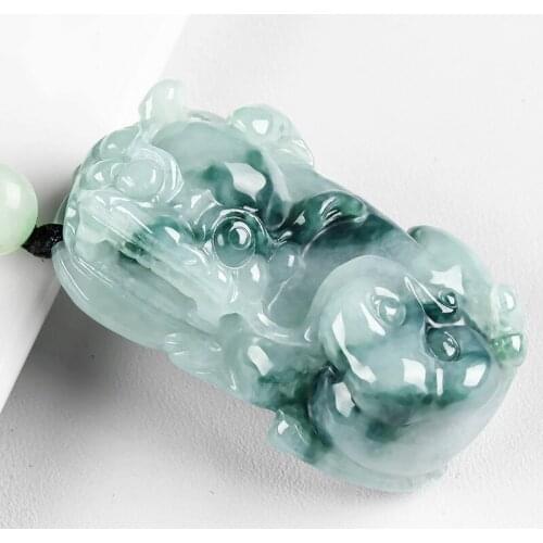 Natural Myanmar jadeite hand-carved brave troops pendant simple retro pendant temperament jewellery fashion for women men lucky