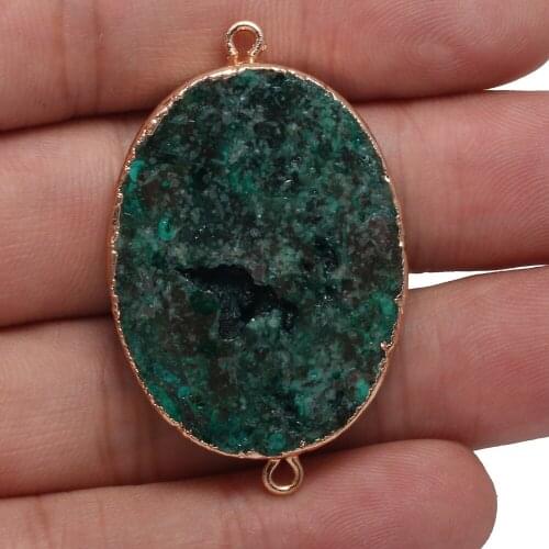 Natural Stone Connector Exquisite Egg-shaped Semi-precious For Jewelry Making DIY Necklace Bracelet Accessory