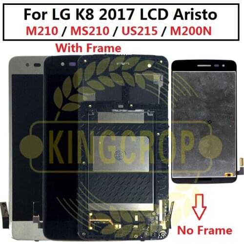 New For LG K8 2017 LCD Aristo M210 MS210 US215 M200N LCD Display Screen Assembly Touch Sensor Digitizer M210 LCD With Frame