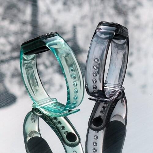 New Fashional Transparent Watchband For Xiaomi Mi Band4 3 5 6 Strap silicone Replacement for Xiaomi Mi Band6 5 4 3 Gradient with