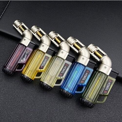 Elbow Straight Into The Blue Flame Spray Gun Extended Flame Metal Windproof Welding Torch Lighter Smoking Accessories for Weed