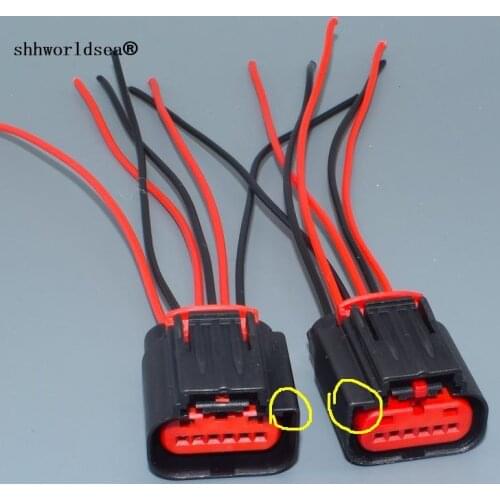 Shhworldsea 6 Pin Accelerator Pedal Position Sensor Throttle Pedal Connector Plug Wire Cable Pigtail For FORD for GM 1438153-5