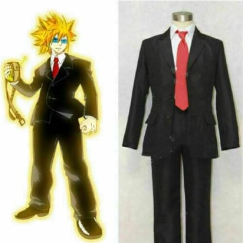 Fairy Tail Rocky Black Suit Uniform Cosplay Costume Dress