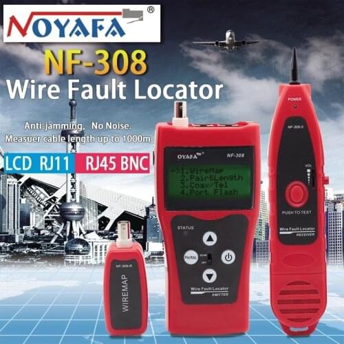NF-308 Measure Network LAN Cable Length Cables Continuity Test Wire Tracker RJ45 RJ11 Ethernet Cable Tester Blue