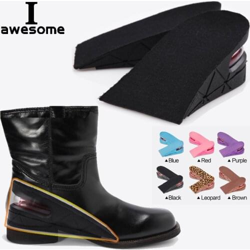 New 6 colors Height Increase Insole Adjustable 2-Layer 5CM Air Cushion Invisible Pads Soles Insoles inserts For Shoes Men/Women