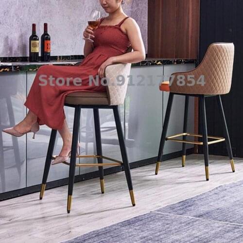 Light Luxury Front Desk Chair Italian Style Bar Chair American Country Nordic Bar Chair Fashion Modern Home High Stool