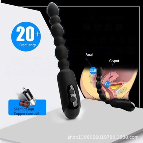 20 Frequency Dual Motor Vibration Massager G Spot Pussy Vibration Anal Stimulation Anal Beads Plug Masturbator Adult Sex Toys