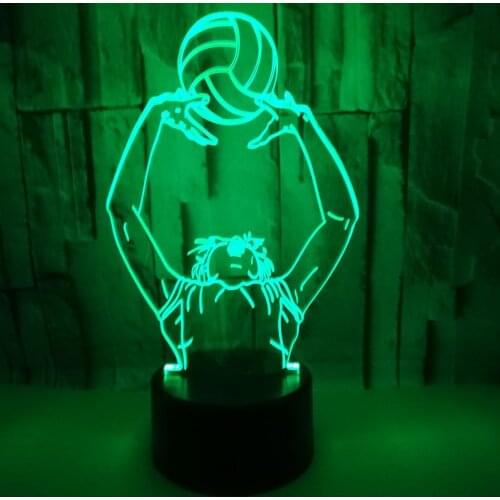 Volleyball 3d Nightlight Sports Person Customized Table Lamps For Living Room Colorful Remote Control Touch 3d Led Desk Lamp