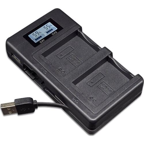 Camer Battery Charger Dual Ports LCD Display NP-FW50 Battery Smart Chargers Stand Cradle for Sony Alpha A6000 A6300 A6500 A7r