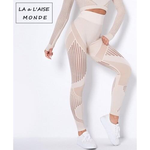Seamless Leggings High Waist Winter Clothes Women Pants Women Yoga Gym Leggings Women Sport Leggings Workout Leggings with Mesh