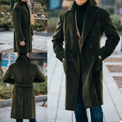Winter Warm Corduroy Mens Coat Custom Made Double Breasted Wedding Tailored Blazer Jacket Only One Piece