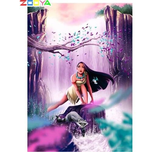ZOOYA Full Drill 5D DIY Diamond Painting "Cartoon Princess Waterfall" Diamond Embroidery Cross Stitch Rhinestone Home Decor