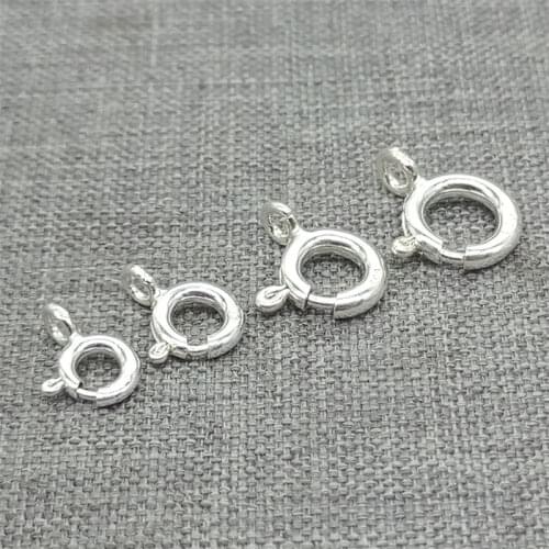 20 pieces of 925 Sterling Silver Spring Rings Clasps 5mm 6mm 8mm for Bracelet Necklace