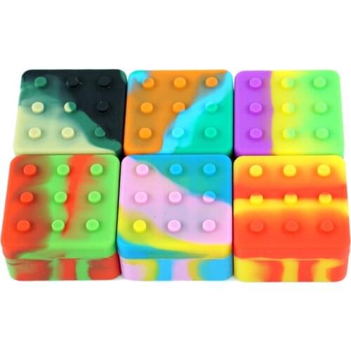 3 PCS 4+1 set Non-stick Silicone Container Wax Box Colorful Food grade reusable silicone wax jar