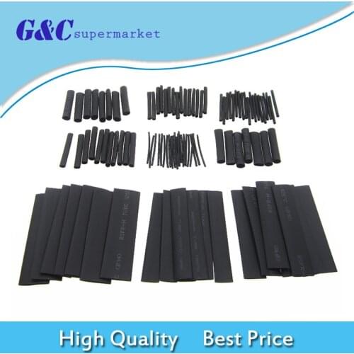 328pcs Heat Shrink Tubing Tube Set Polyolefin 2:1 Electrical Wrap Wire Cable Sleeving black diy electronics