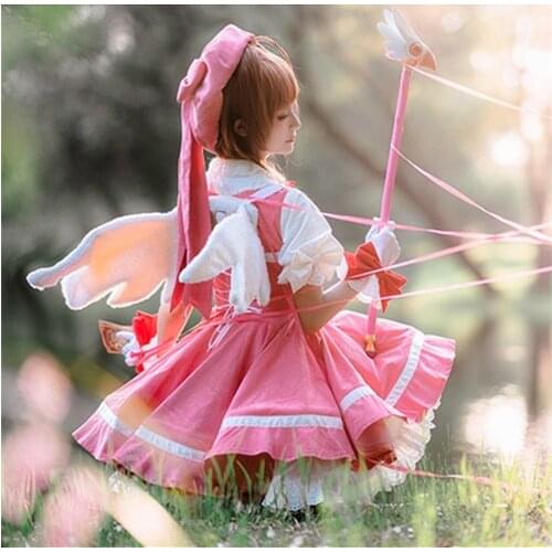 Anime Sakura Cosplay Lolita Maid Dress Kinomoto High quality Japan Carnival Uniform Girls Fancy Party Dress For Xmas Party
