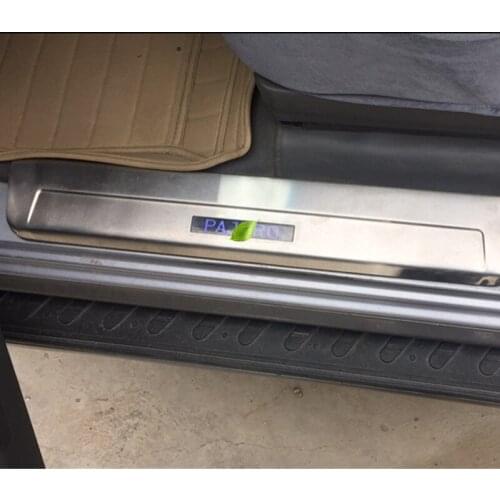 Free shipping! For Mitsubishi PAJERO V73 V93 V97 car styling Door Sill LED Scuff Plate protector step cover guards