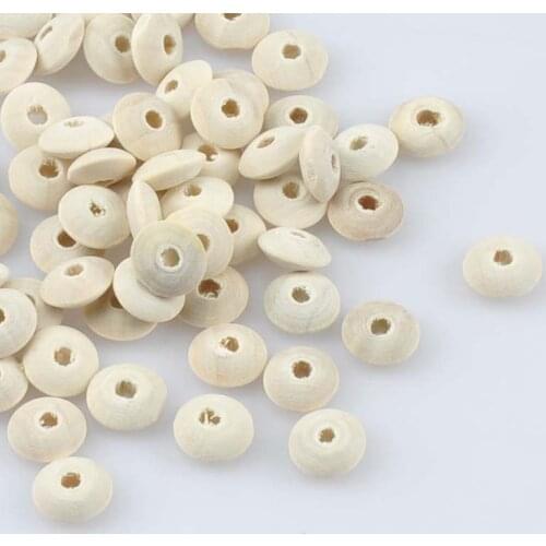 6x12mm 250pcs Wood Color Nature Flat round Wooden Wheel Beads Fit Jewelry Making DIY MT1466X