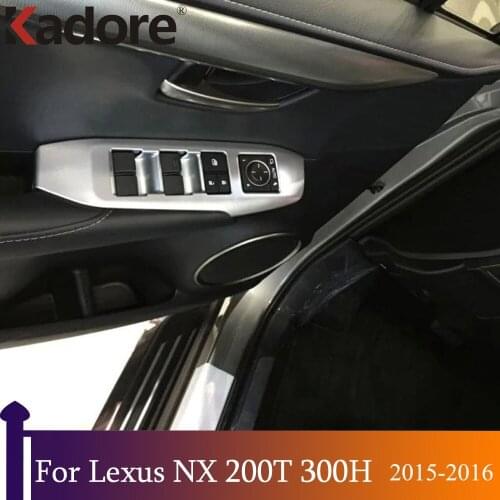 For Lexus NX 200T 300H 2015 2016 ABS Matte Interior Door Window Switch Panel Cover Trim Inner Moldings Car Styling Accessories