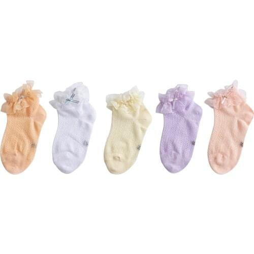 Breathable Children Toddlers Girls Mesh Socks Lace Ruffle Princess Summer Infant Kids Socks Baby Accessories