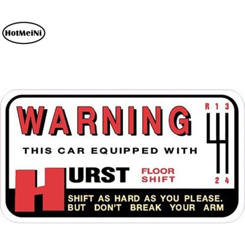 HotMeiNi 13cm X 6.8cm Hurst Warning Label Vinyl Sticker Decal Graphic Car Accessories Decoration Car Styling
