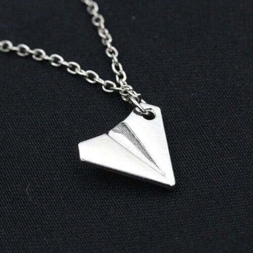 Korean style simple necklace paper airplane necklace pendant necklace