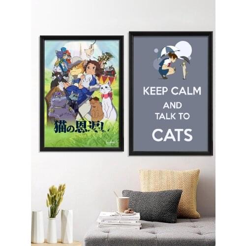 The Cat Returns Miyazaki Hayao Japanses Cartoon Anime Poster Room Art Silk Home Gift Wall Stiker Prints Decor