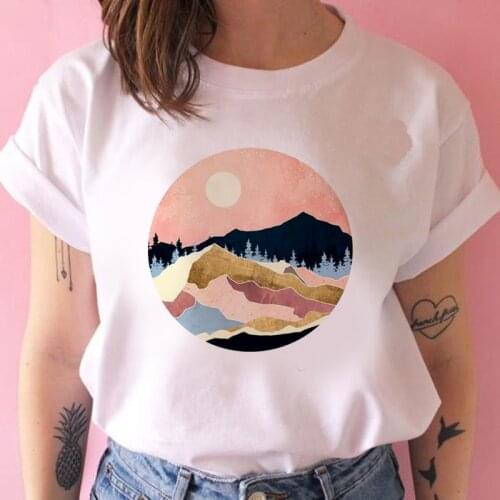 Summer Fashion Shirt Round peak Graphic T Shirt Women Tops Base O-neckBlack Tees Short Sleeve Funny Girls Tshirt