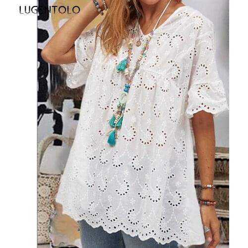 Lugentolo Short Sleeve Blouses
