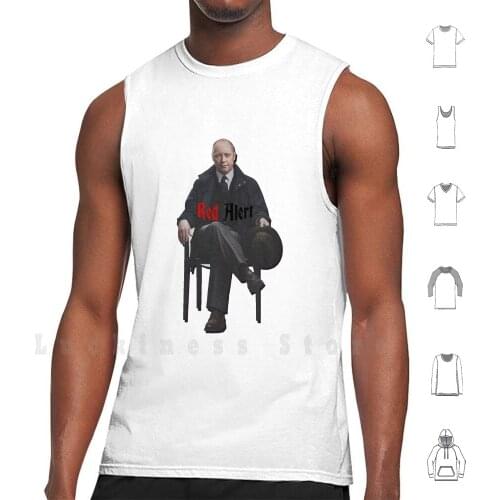 Raymond 'red' Reddington-Red Alert Print Tank Tops Vest Sleeveless Raymond Red Reddington Blacklist Evil Criminal Dark