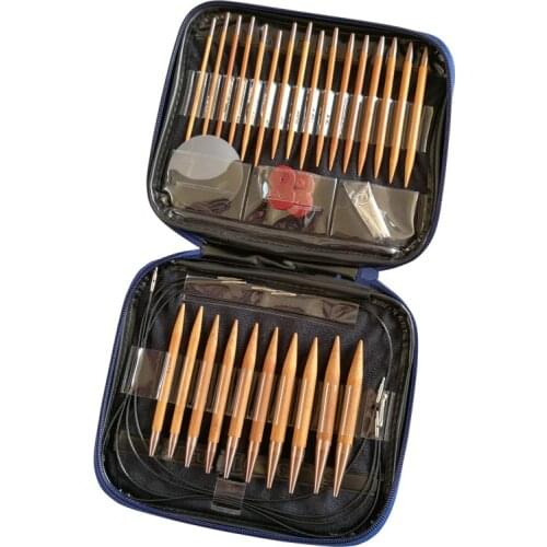 Knitting Needles Set 13 Sizes Interchangeable Circular Bamboo Crochet Hook Sweater Sewing Needle Weaving DIY Knitting Tools Kit