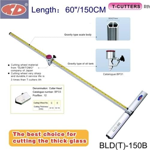 NEW! KD 60"/150CM Speed T Shaped Oil Filled Glass Cutter Cutting Tool.Cutting glass 6~12 mm