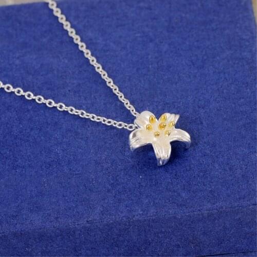 Fresh Flower Korea Cute Creative 925 Sterling Silver Clavicle Chain Temperament Trendy Female Necklace SNE204