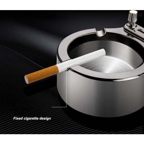 Retro Metal Ashtray Creative Portable Smokeless Ten Thousand Match Lighter Cigarette Ashtray Decorative Smoking Accessories