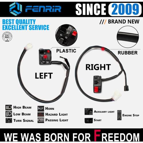 Motorcycle Switch Handlebar Switches Hazard Horn Battery Brake Turn Signal Light Ignition On Off Headlight Fog Control Button