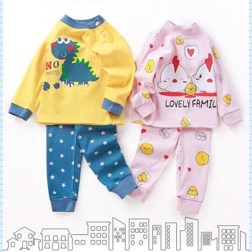 2021 Autumn Baby Clothes Sets Baby Girls Outfits Long Sleeve Toddler Winter Pajamas Suits Pure Cotton Newborn Baby Boy Set
