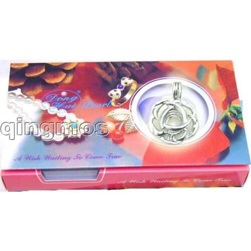 Popular Gift Sale One Box Rose pendant Wish Pearl Necklace set wish waiting come true-3622 Wholesale/retail