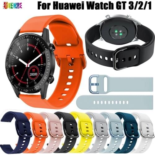 22mm silicone metal button band For Huawel Watch GT 2 Quick release bracelet For Huawel Watch GT smart watch replacement band